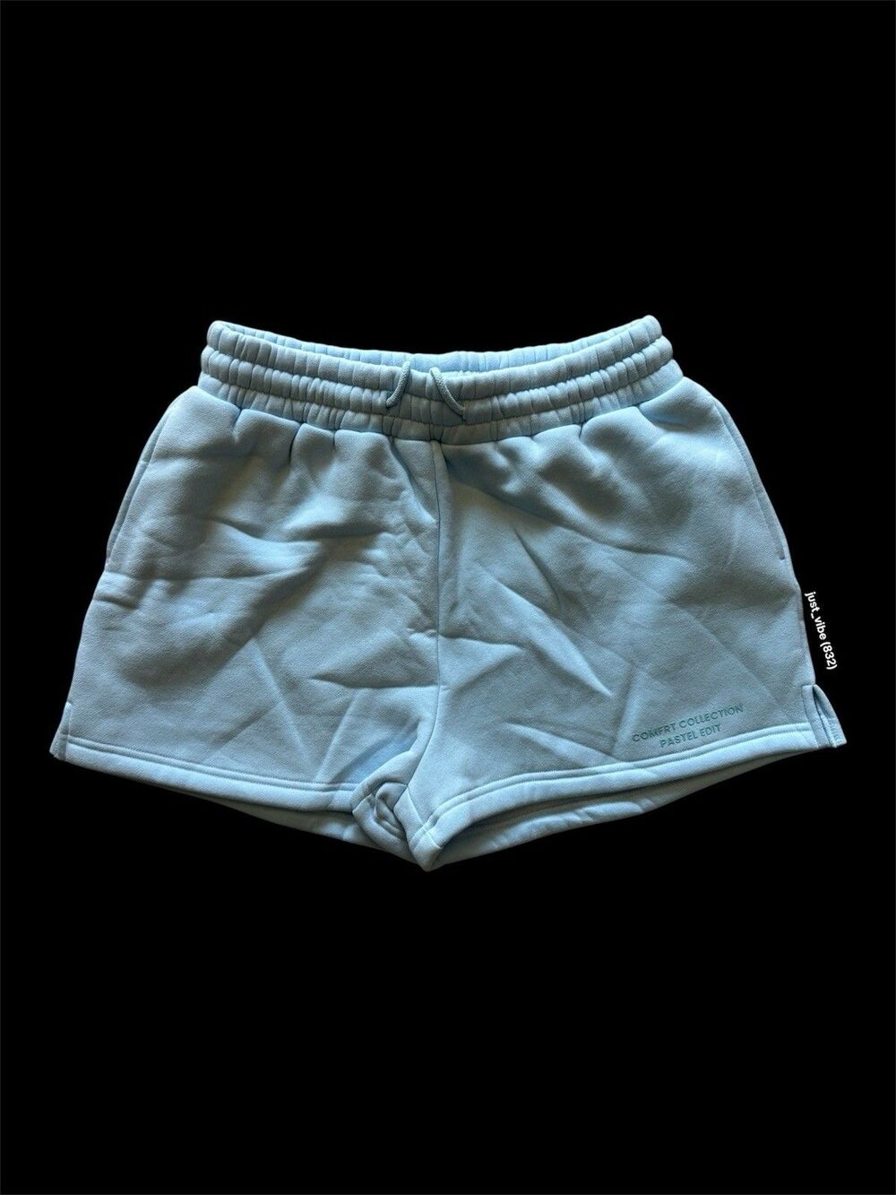 COMFRT Collection Baby Blue Pastel Edit Sweat Shorts Women’s Large NEW - Picture 2 of 8